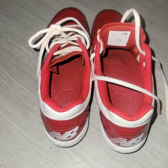 NEW BALANCE Cleats 10 red/white 4040v5 TPU Athletic Football‎ Baseball Outdoor - Picture 9 of 10